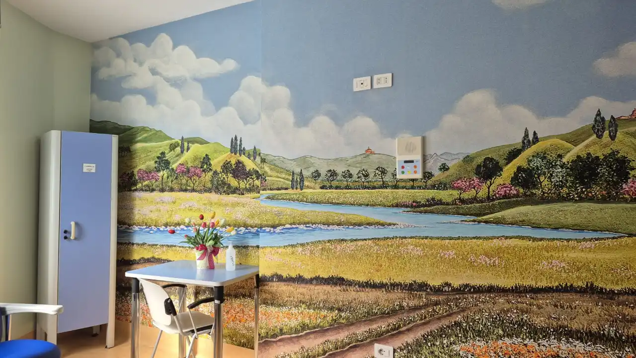 Leef posa carta parati ospedale