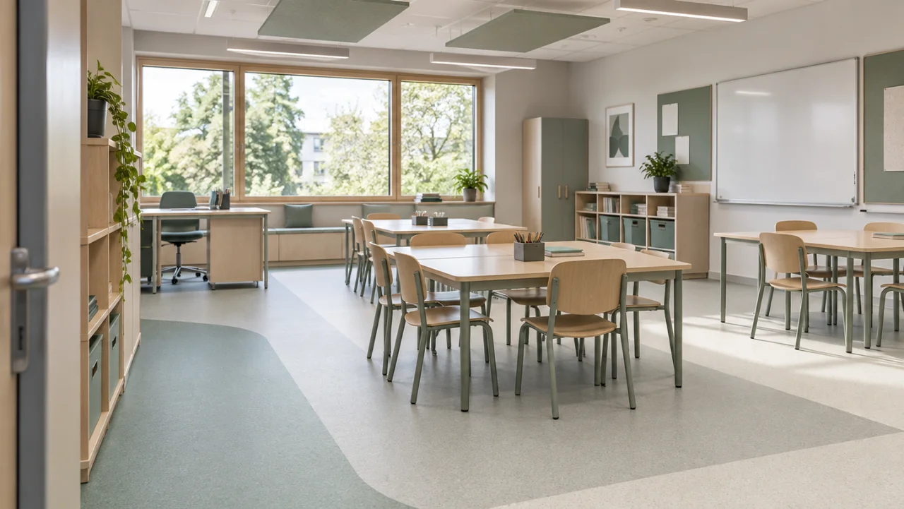 Leef aule di scuola pavimenti in pvc iq surface acoustic