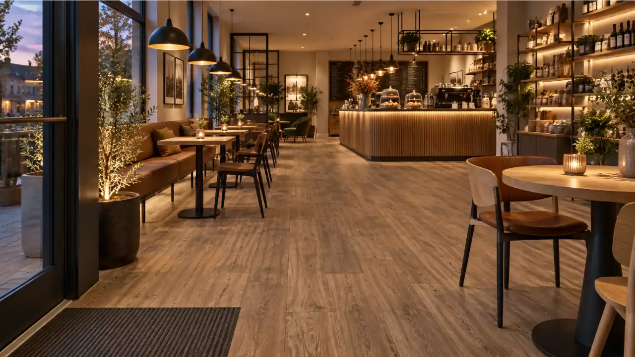 Leef pavimento vinilico antiscivolo effetto legno per hotel e ristoranti in pvc bologna