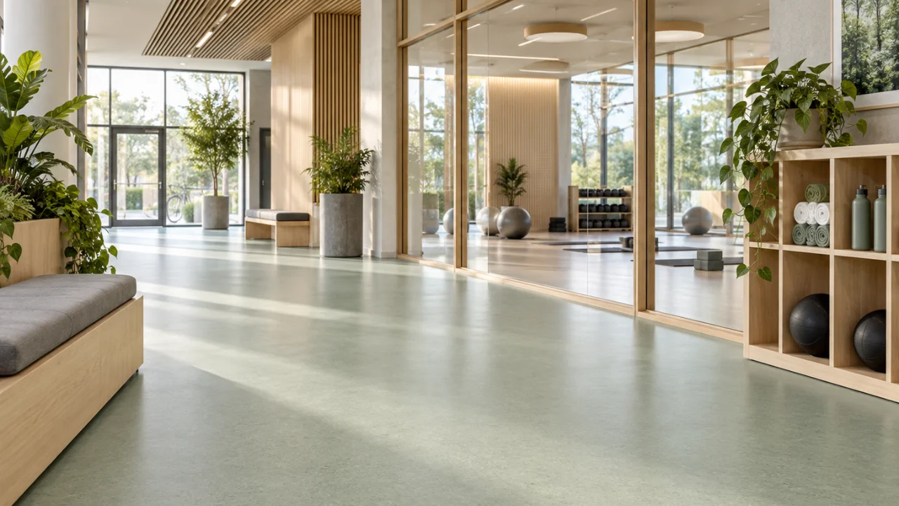 Leef pavimento vinilico bio-attributed in pvc per palestre