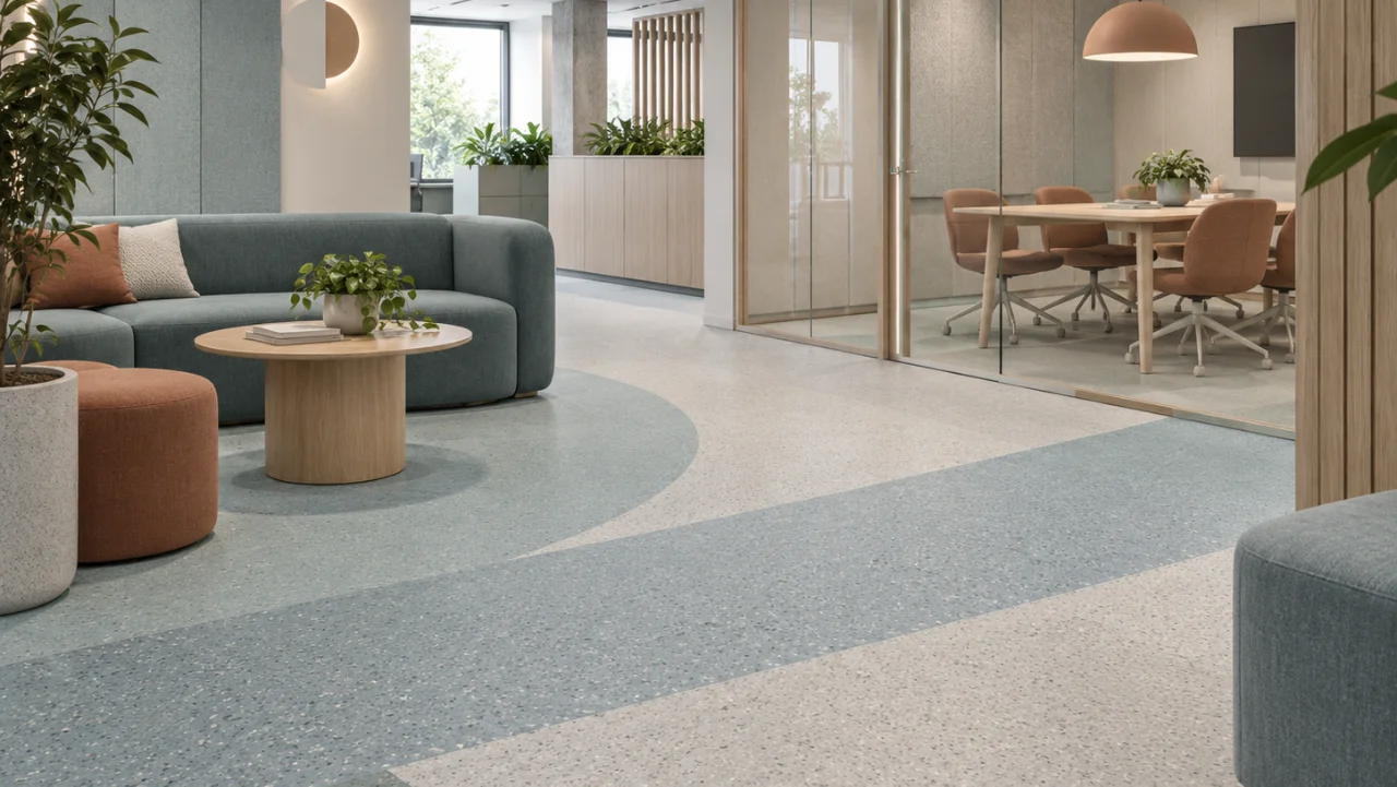 Leef uffici in pavimento vinilico di design iq surface bologna