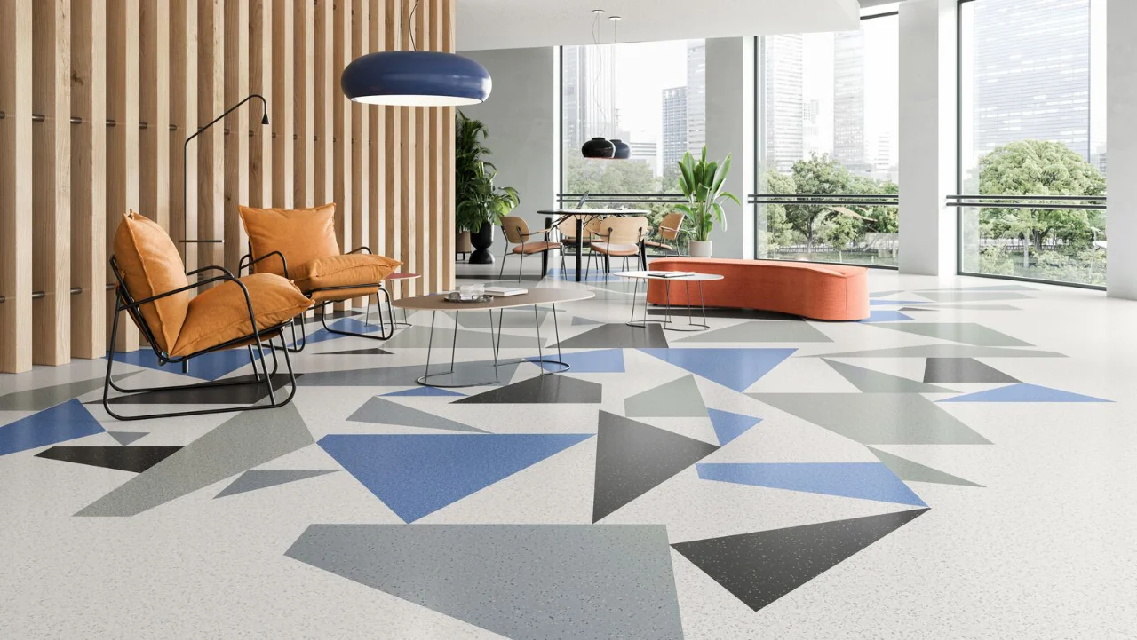 Leef uffici con pavimento vinilico effetto pietra iq eminent
